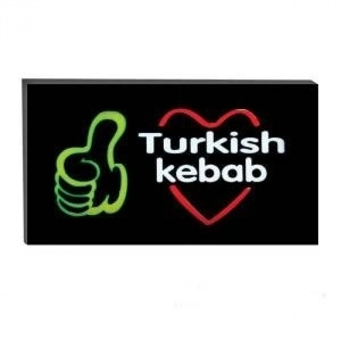 Işıklı Tak Çalıştır Hazır Tabela Turkish Kebap