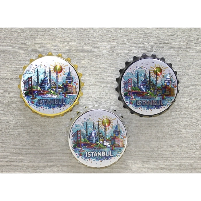 İstanbul Temalı Gazoz Kapağı Magnet - Model 2