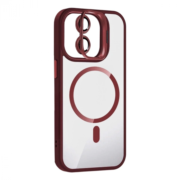 Joko Apple İphone 11 Remim Lensli Magsafe Standlı Kapak - Bordo