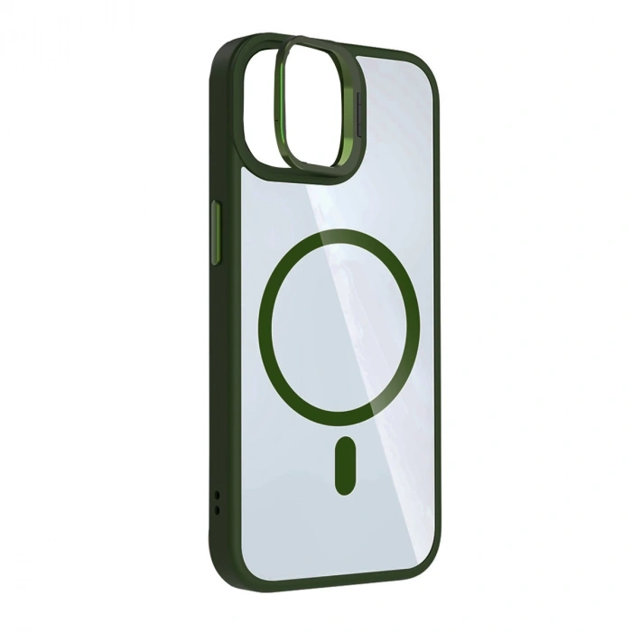 Joko Apple İphone 11 Remim Lensli Magsafe Standlı Kapak - Koyu Yeşil