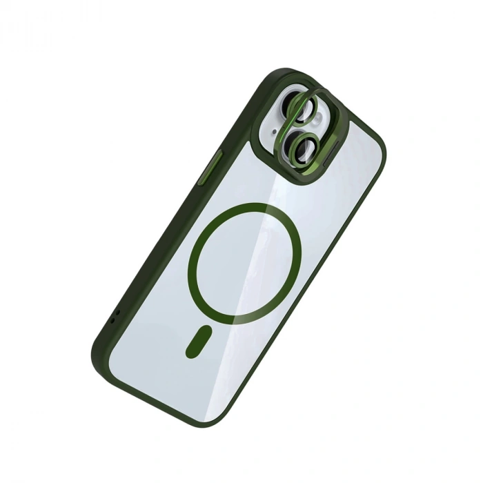 Joko Apple İphone 13 Remim Lensli Magsafe Standlı Kapak - Koyu Yeşil