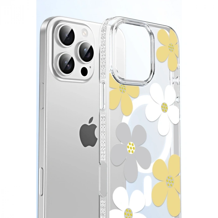Joko Apple İphone 14 Floral Magsafe Kapak - Beyaz