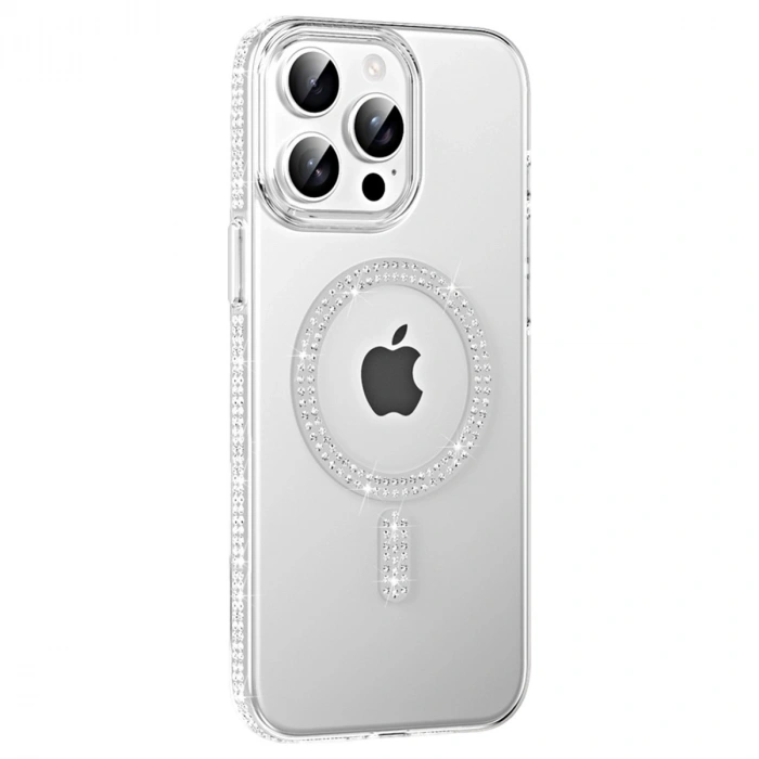 Joko Apple İphone 14 Pro Max Move Taşlı Magsafe Kapak - Gümüş