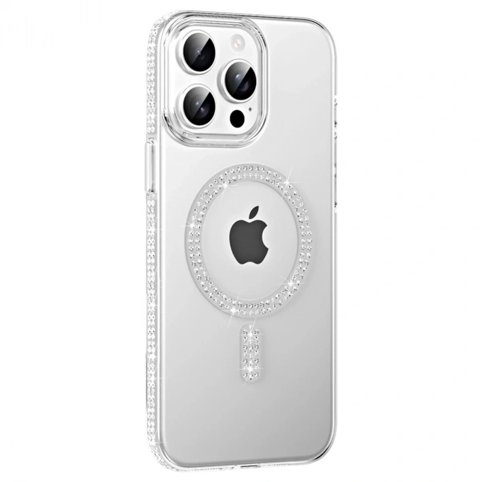 Joko Apple İphone 14 Pro Max Move Taşlı Magsafe Kapak - Gümüş