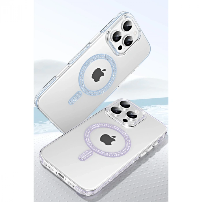 Joko Apple İphone 14 Pro Max Move Taşlı Magsafe Kapak - Lila