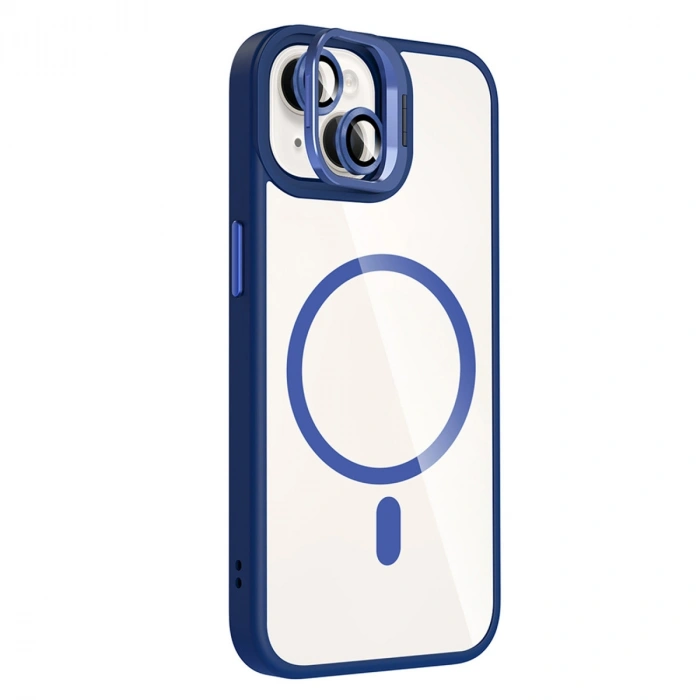 Joko Apple İphone 14 Remim Lensli Magsafe Standlı Kapak - Lacivert
