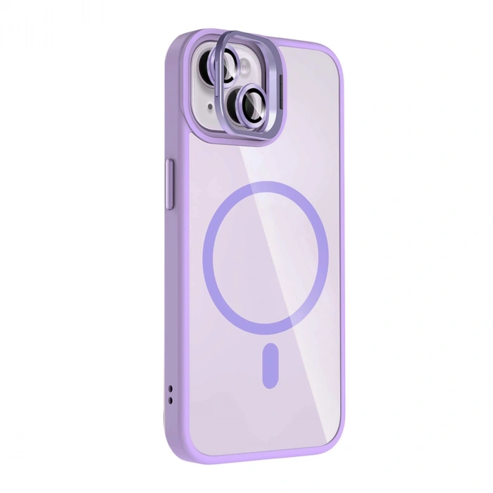 Joko Apple İphone 14 Remim Lensli Magsafe Standlı Kapak - Lila