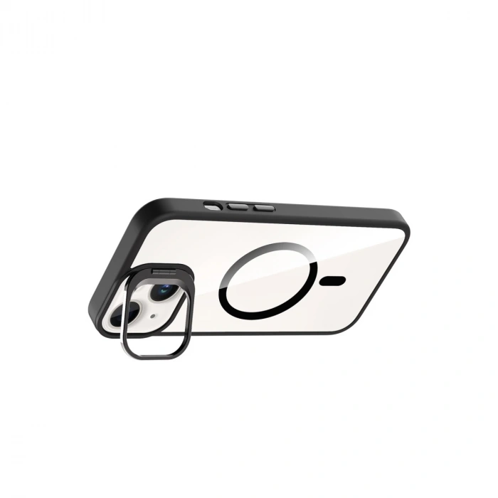 Joko Apple İphone 14 Remim Lensli Magsafe Standlı Kapak - Siyah