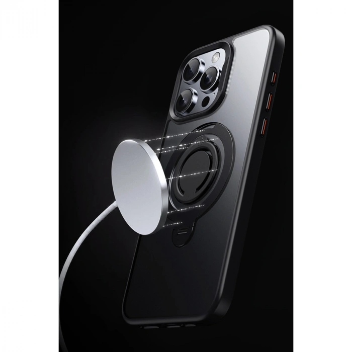 Joko Apple İphone 15 Pro Avatar 360 Dönen Magsafe Kapak - Siyah