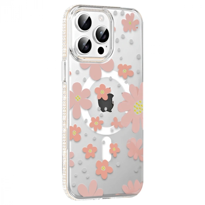 Joko Apple İphone 15 Pro Max Floral Magsafe Kapak - Pembe