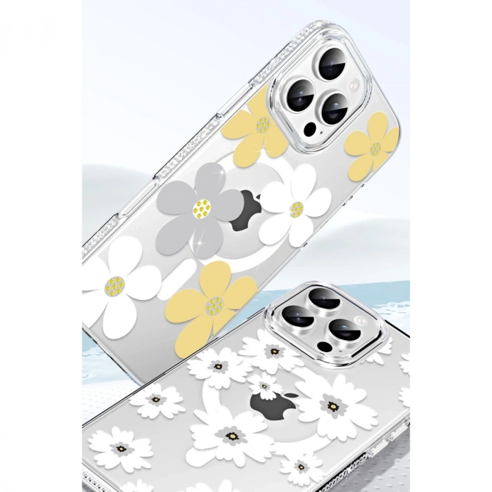 Joko Apple İphone 15 Pro Max Floral Magsafe Kapak - Pembe