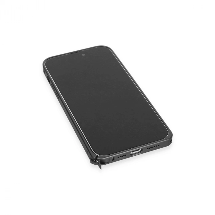 Joko Apple İphone 15 Pro Max Kılıf Metal Bumper Magneticsafe Kapak - Siyah