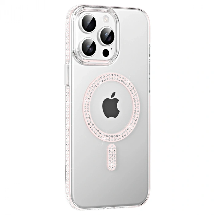 Joko Apple İphone 15 Pro Move Taşlı Magsafe Kapak - Gümüş