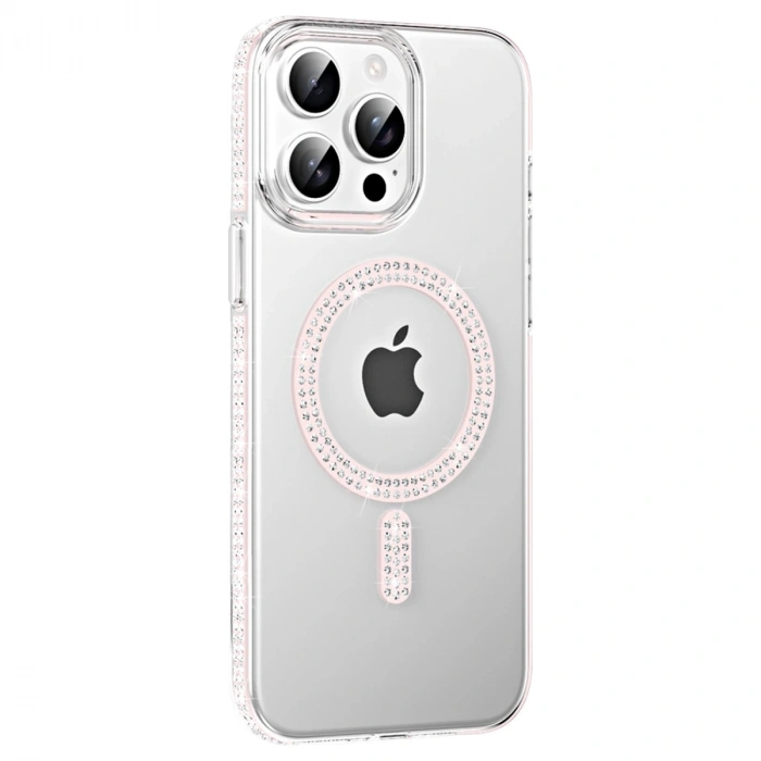 Joko Apple İphone 15 Pro Move Taşlı Magsafe Kapak - Gümüş