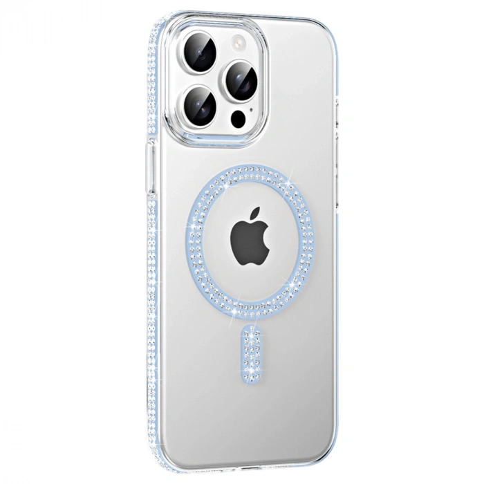 Joko Apple İphone 15 Pro Move Taşlı Magsafe Kapak - Mavi