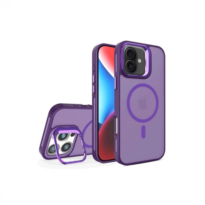 Joko Apple İphone 16 Plus Flet Lens Magsafe Kapak - Derin Mor