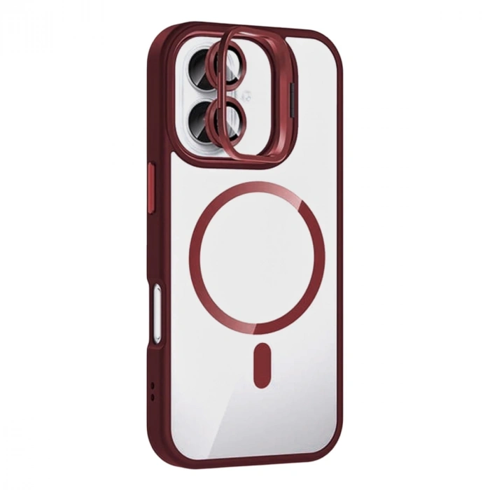 Joko Apple İphone 16 Plus Remim Lensli Magsafe Standlı Kapak - Bordo