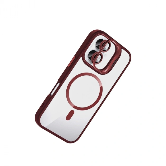 Joko Apple İphone 16 Plus Remim Lensli Magsafe Standlı Kapak - Bordo
