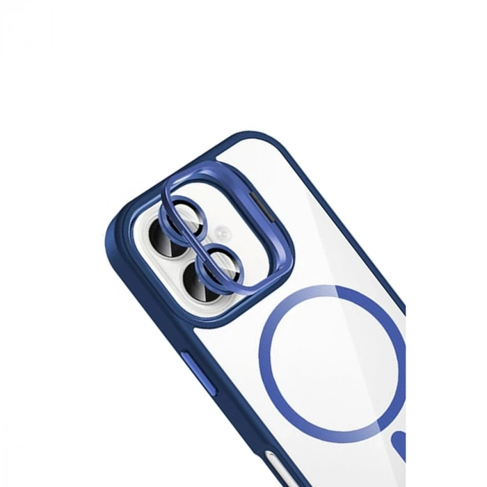 Joko Apple İphone 16 Plus Remim Lensli Magsafe Standlı Kapak - Lacivert