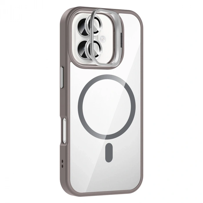 Joko Apple İphone 16 Plus Remim Lensli Magsafe Standlı Kapak - Titan Gri