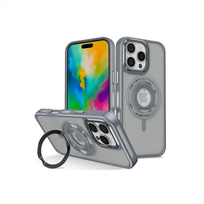 Joko Apple İphone 16 Pro Banza Magsafe Standlı Kapak - Titan Gri