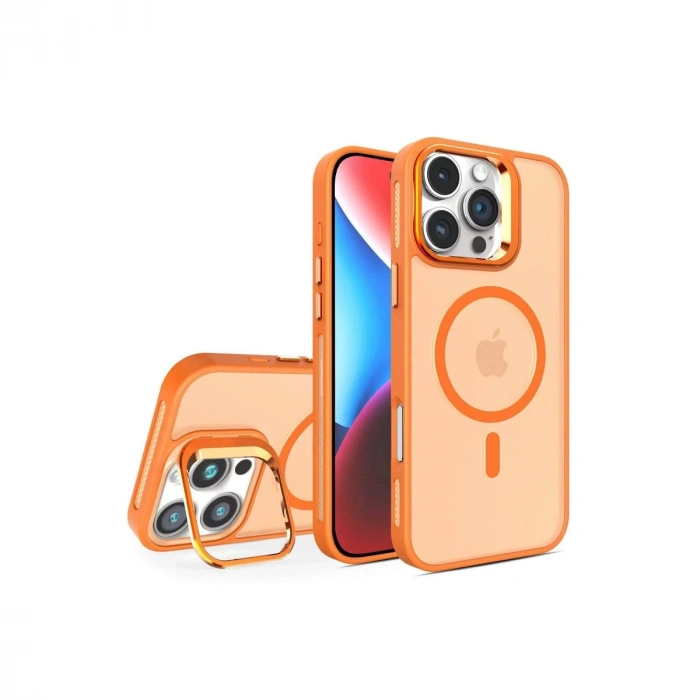 Joko Apple İphone 16 Pro Flet Lens Magsafe Kapak - Turuncu