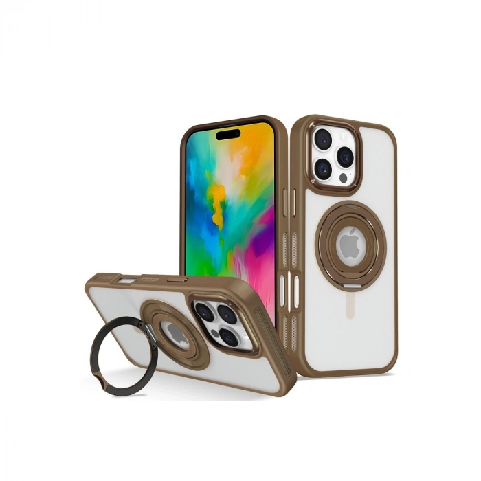 Joko Apple İphone 16 Pro Max Banza Magsafe Standlı Kapak - Kahverengi