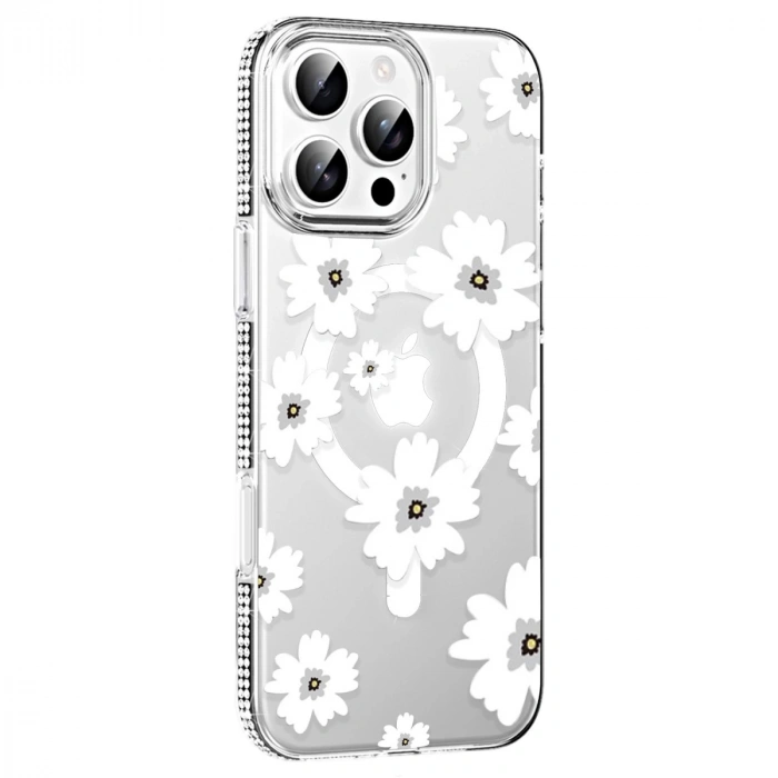 Joko Apple İphone 16 Pro Max Floral Magsafe Kapak - Beyaz