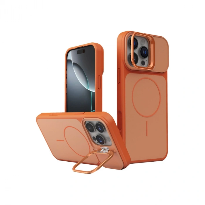 Joko Apple İphone 16 Pro Max Pale Magsafe Standlı Kapak - Turuncu
