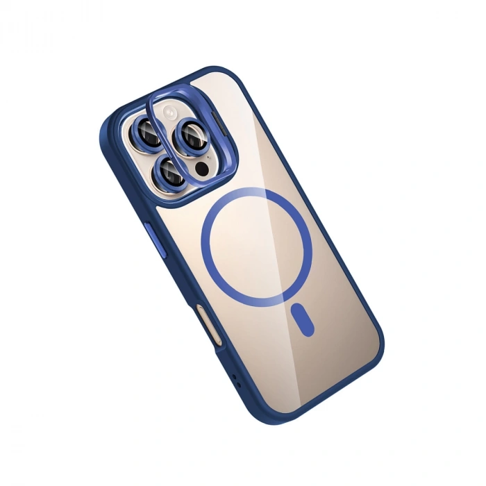 Joko Apple İphone 16 Pro Max Remim Lensli Magsafe Standlı Kapak - Lacivert