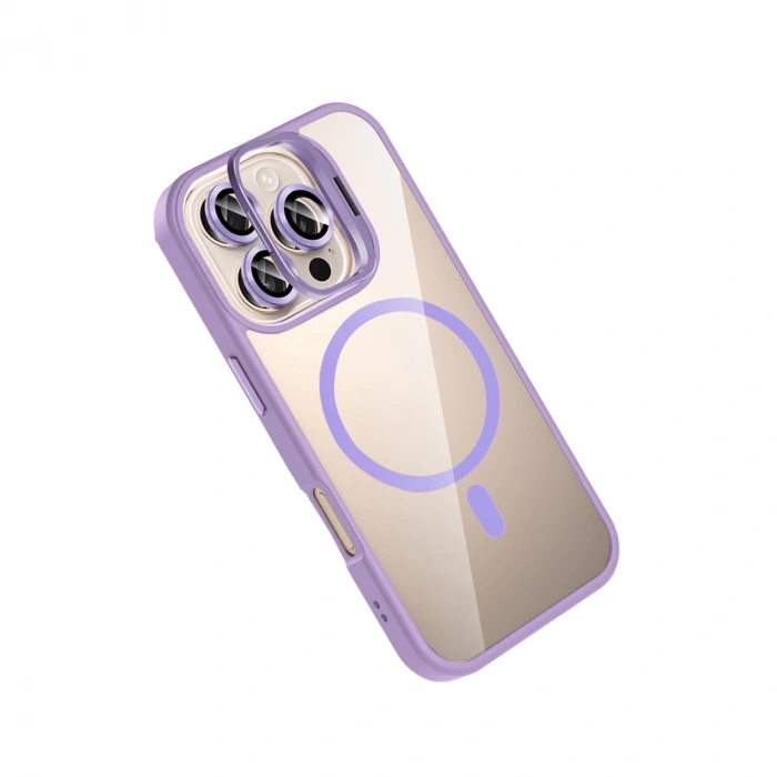 Joko Apple İphone 16 Pro Max Remim Lensli Magsafe Standlı Kapak - Lila