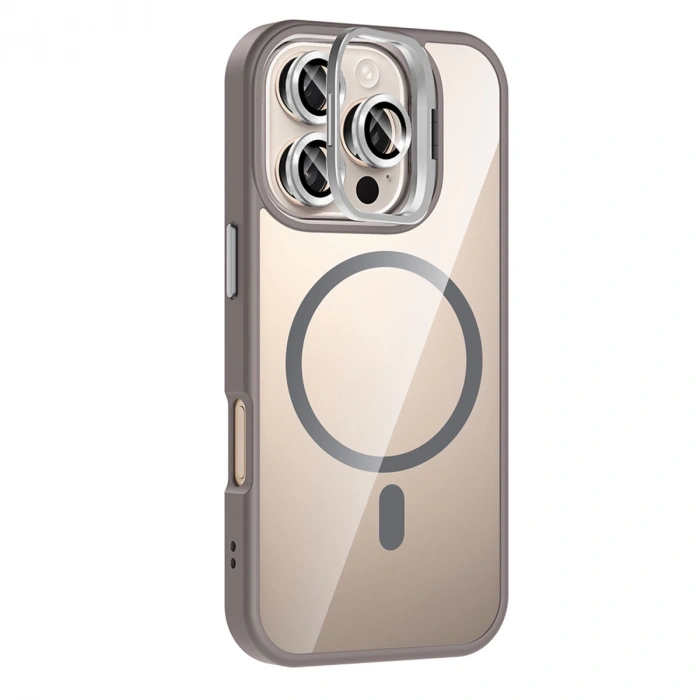 Joko Apple İphone 16 Pro Max Remim Lensli Magsafe Standlı Kapak - Titan Gri