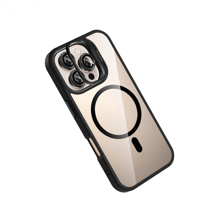 Joko Apple İphone 16 Pro Remim Lensli Magsafe Standlı Kapak - Siyah