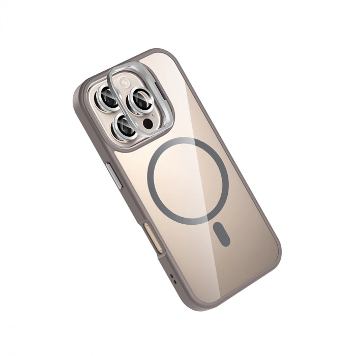 Joko Apple İphone 16 Pro Remim Lensli Magsafe Standlı Kapak - Titan Gri