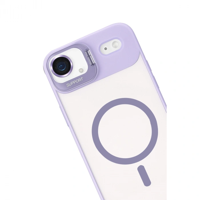 Joko Apple İphone 17 Air Remim Lensli Magsafe Standlı Kapak - Lila