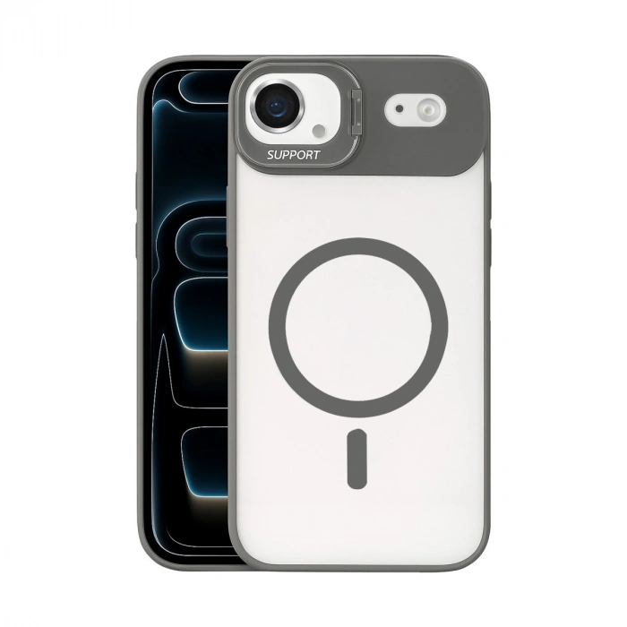 Joko Apple İphone 17 Air Remim Lensli Magsafe Standlı Kapak - Titan Gri
