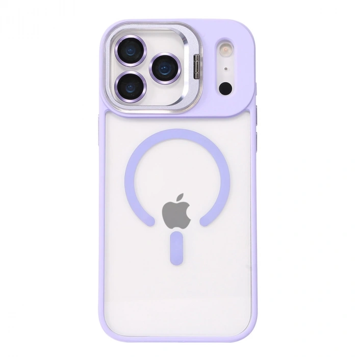 Joko Apple İphone 17 Pro Max Remim Lensli Magsafe Standlı Kapak - Lila