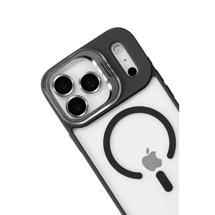 Joko Apple İphone 17 Pro Max Remim Lensli Magsafe Standlı Kapak - Siyah