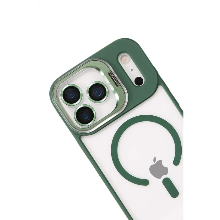 Joko Apple İphone 17 Pro Remim Lensli Magsafe Standlı Kapak - Koyu Yeşil