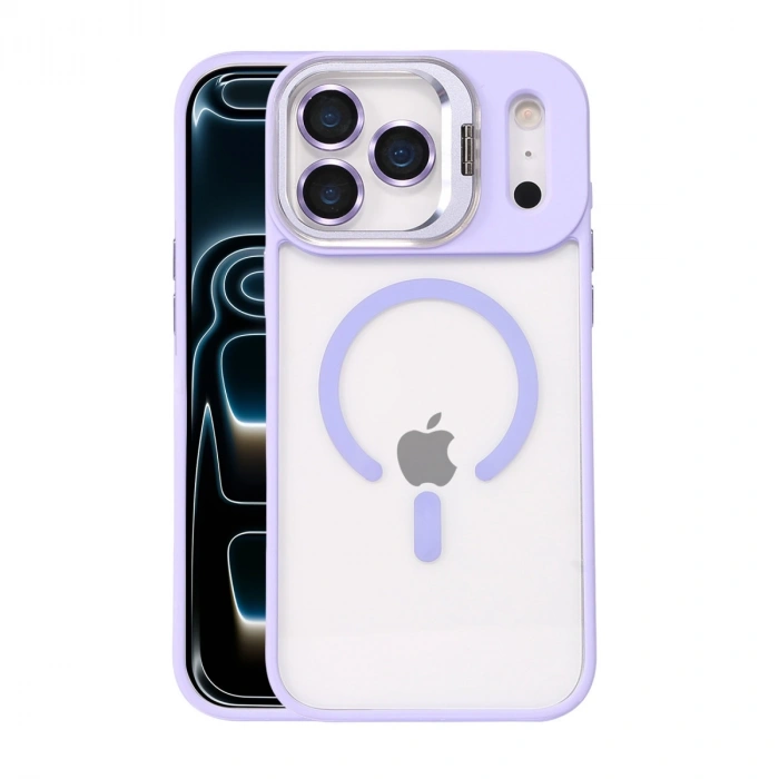 Joko Apple İphone 17 Pro Remim Lensli Magsafe Standlı Kapak - Lila