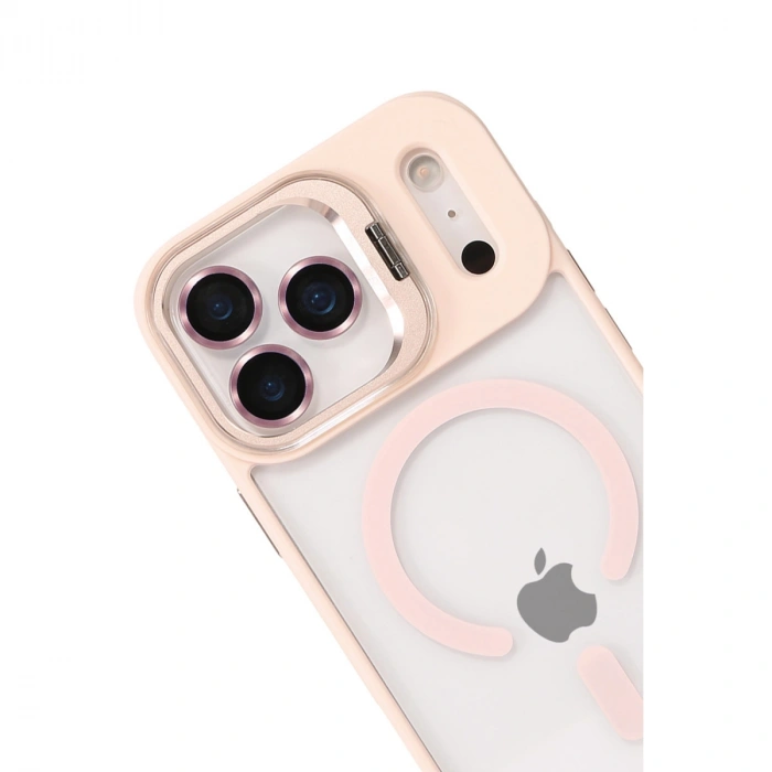 Joko Apple İphone 17 Pro Remim Lensli Magsafe Standlı Kapak - Pembe