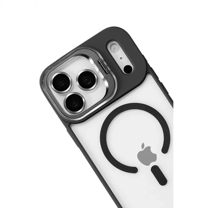 Joko Apple İphone 17 Pro Remim Lensli Magsafe Standlı Kapak - Siyah