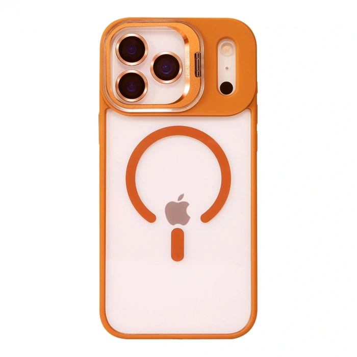 Joko Apple İphone 17 Pro Remim Lensli Magsafe Standlı Kapak - Turuncu