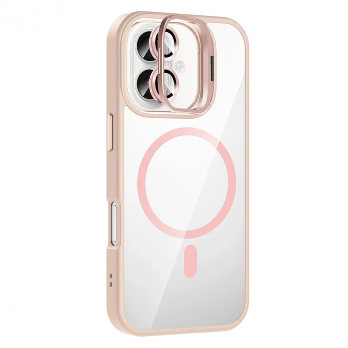 Joko Apple İphone 17 Remim Lensli Magsafe Standlı Kapak - Pembe