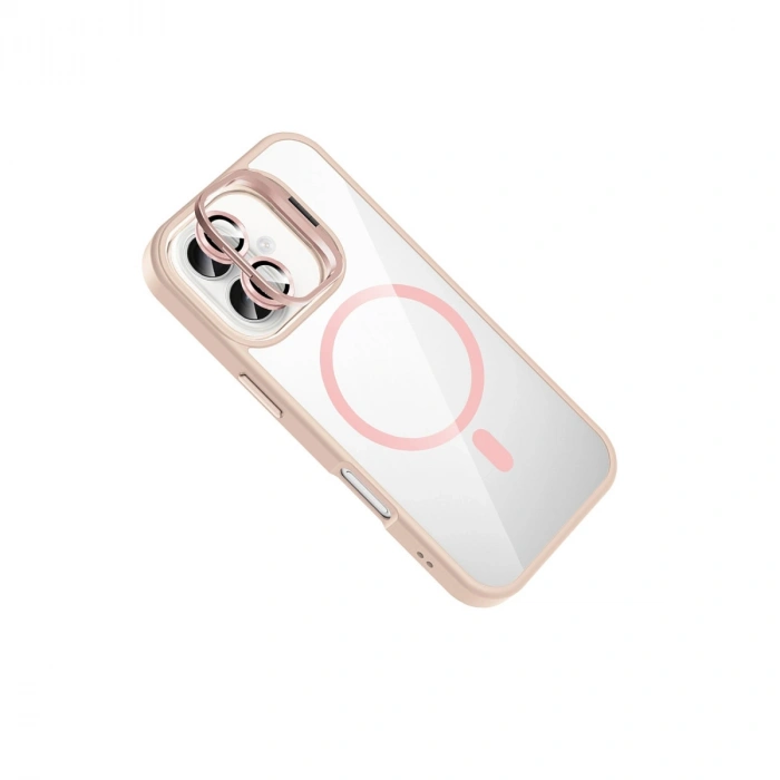 Joko Apple İphone 17 Remim Lensli Magsafe Standlı Kapak - Pembe