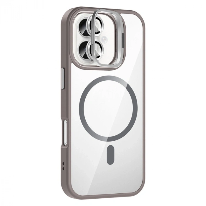 Joko Apple İphone 17 Remim Lensli Magsafe Standlı Kapak - Titan Gri