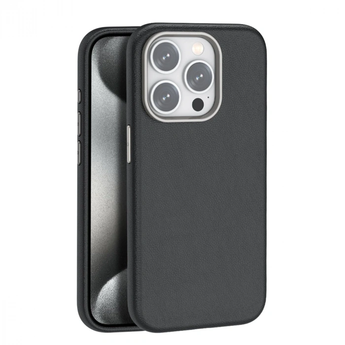 Joko İphone 15 Pro Kılıf Wonder Deri Magsafe Kapak - Siyah