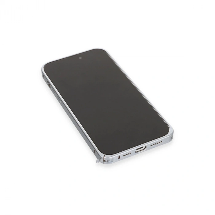 Joko İphone 15 Pro Max Kılıf Metal Bumper Magneticsafe Kapak - Gri
