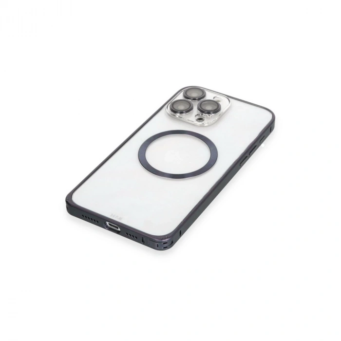 Joko İphone 15 Pro Max Kılıf Metal Bumper Magneticsafe Kapak - Lacivert