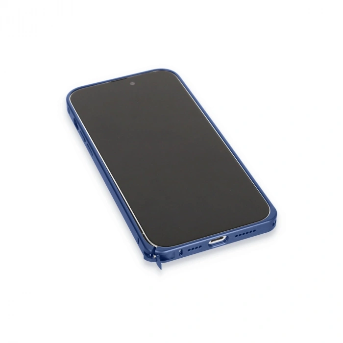 Joko İphone 15 Pro Metal Bumper Mat Kapak - Lacivert